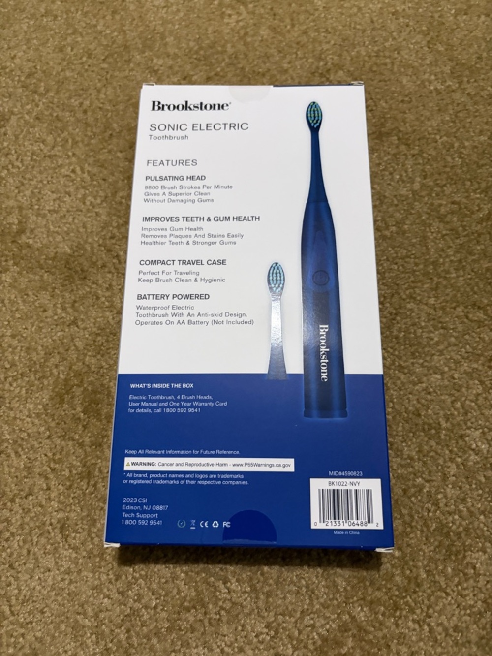 Brookstone Sonic Electric Toothbrush - Navy & Teal
New in box! - Picture 3 of 3